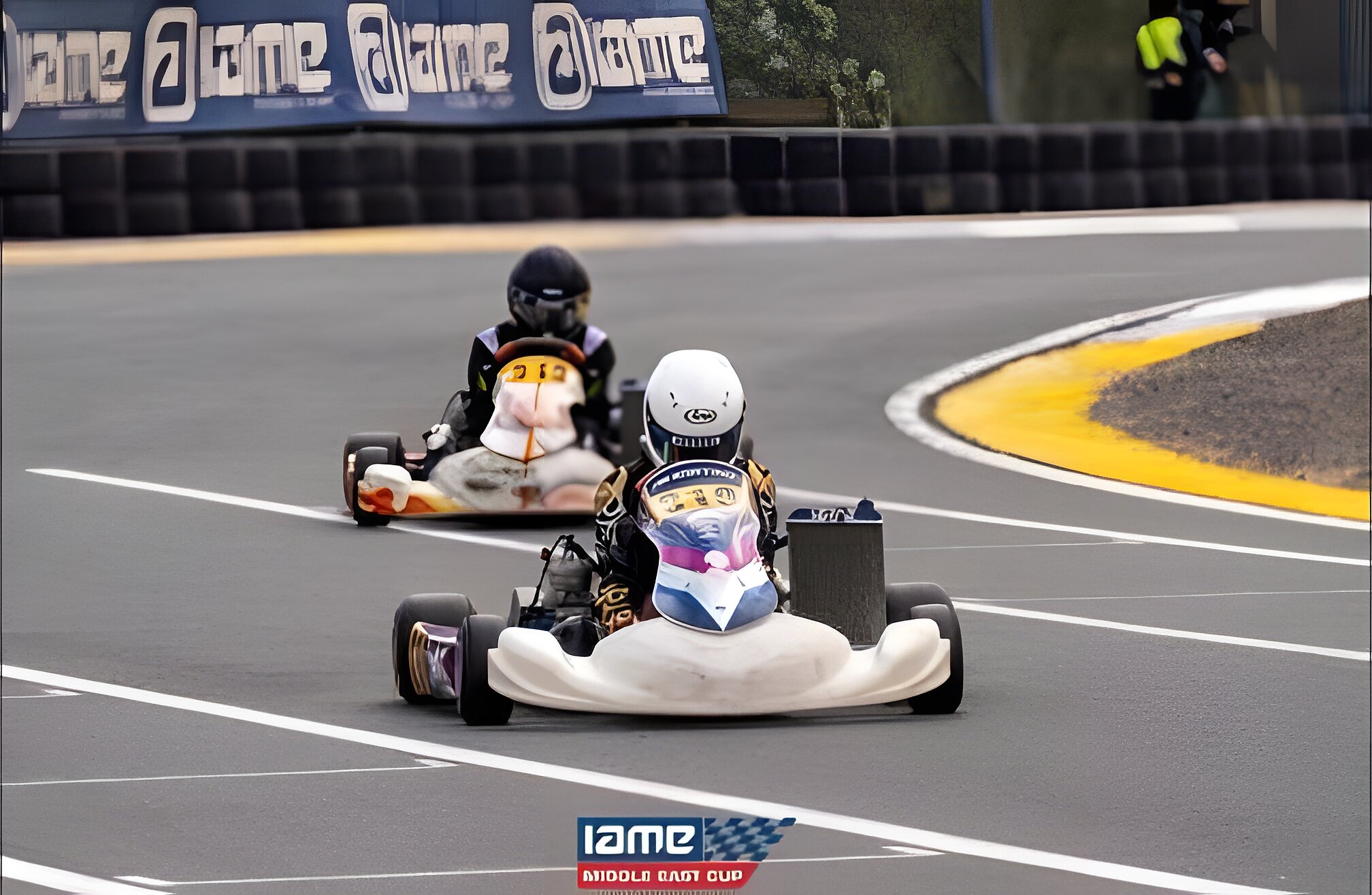 Leading the pack through the apex, defending the inside line